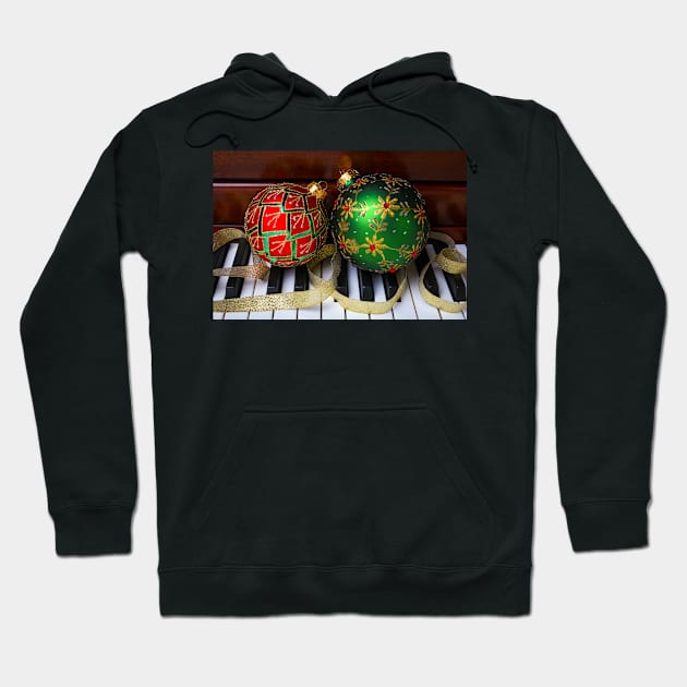 Red And Green Christmas Ornaments Hoodie by photogarry